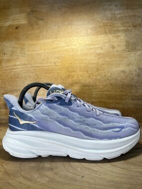 Hoka One One X FPM Clifton 9 Womens Size 7.5 Running Shoes Sneakers Purple